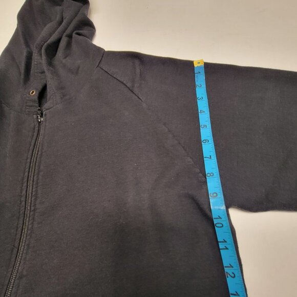 Organic Cotton and Bamboo Black Hoodie Front Zippered PRE OWNED- Size L - Picture 10 of 12